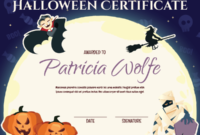 Printable Halloween Award Certificate Template for Halloween Certificate Template