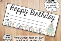 Printable Happy Birthday Gift Certificates within Unique Happy Birthday Gift Certificate