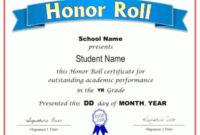 Printable Honor Roll Award Certificate In Pdf And Doc pertaining to New Editable Honor Roll Certificate Templates