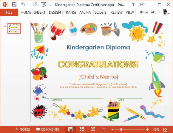 Printable Kindergarten Diploma Template For Powerpoint with Quality Kindergarten Certificate Of Completion Free