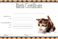 Printable Kitten Birth Certificate Free 1 | Cat Birth, Birth inside Fresh Cat Adoption Certificate Template 9 Designs