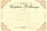 Printable Marriage Certificate inside Best Blank Marriage Certificate Template