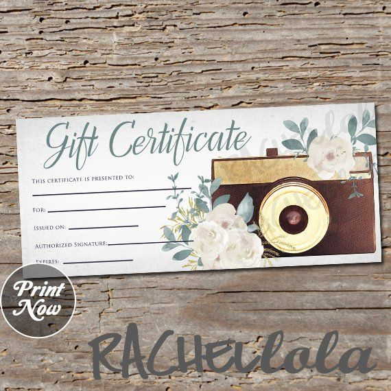Printable Photography Gift Certificate Template Photo for Photoshoot Gift Certificate Template