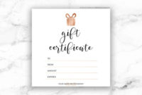 Printable Rose Gold Gift Certificate Template | Editable Photography Studio  Gift Card Design | Photoshop Template Psd | Instant Download regarding Gift Certificate Template Photoshop