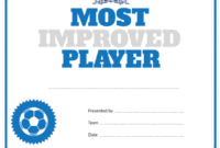 Printable Soccer Most Improved Player Award with regard to New Most Improved Player Certificate Template