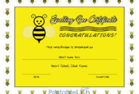 Printable Spelling Bee Certificate Sample In Yellow, Laser with regard to Spelling Bee Award Certificate Template