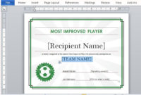 Printable Sports Certificate Template For Word pertaining to Word 2013 Certificate Template