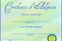 Printable Stuffed Animal Adoption Certificates | Adoption with Unique Stuffed Animal Birth Certificate Templates