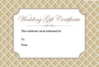 Printable Wedding Gift Certificates | Lovetoknow regarding Best Wedding Gift Certificate Template