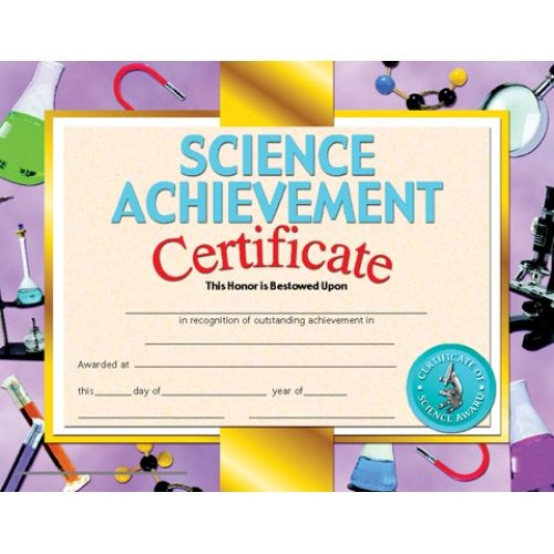 Printer-Compatible Certificates &amp;amp; Awards, Science within New Science Achievement Certificate Template Ideas