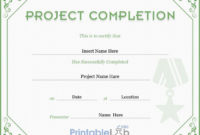 Project Completion Certificate Template In Highland, Silver in Certificate Template For Project Completion