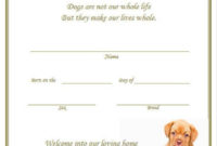 Puppy Birth Certificate - Blue Shoe (Instant Download) | Dog inside Puppy Birth Certificate Template