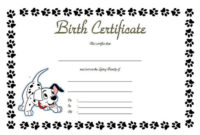 Puppy Birth Certificate Free Printable 5 | Birth Certificate in Pet Birth Certificate Template