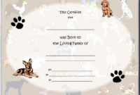 Puppy Birth Certificate Template Free Unique 85 Best Raisin for Fresh Pet Birth Certificate Templates Fillable