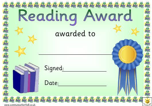 Reading Certificate Templates Pdf. Download Fill And Print inside Reading Achievement Certificate Templates