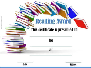 Reading Certificate Templates | Reading Certificates pertaining to Reader Award Certificate Templates