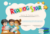 Reading Star Award Template With Children Background pertaining to Star Reader Certificate Template