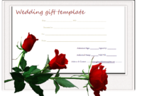 Red-Rose-Wedding-Gift-Certificate-Template | Wedding Gift for Best Wedding Gift Certificate Template