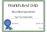 Relationships Certificate – Dad'S Day Certificate – Dad throughout Fresh Best Dad Certificate Template