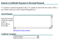 Requesting An Exchange Certificate From An Enterprise for Certificate Authority Templates