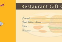 Restaurant Gift Certificate Template – Free Gift Certificate inside Restaurant Gift Certificate Template