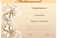Retirement Certificate Printable Certificate throughout New Retirement Certificate Templates