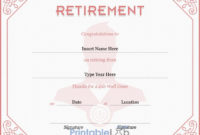 Retirement Certificate Template In Eunry, Your Pink And intended for New Retirement Certificate Template