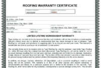 Roof Certification Form Prettier Of Roofing Workmanship in Unique Roof Certification Template