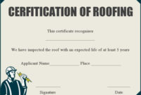 Roof Certification Letter Template | Certificate Templates intended for Unique Roof Certification Template