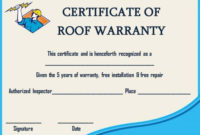 Roofing Warranty Certificate Templates Word | Certificate pertaining to Unique Roof Certification Template