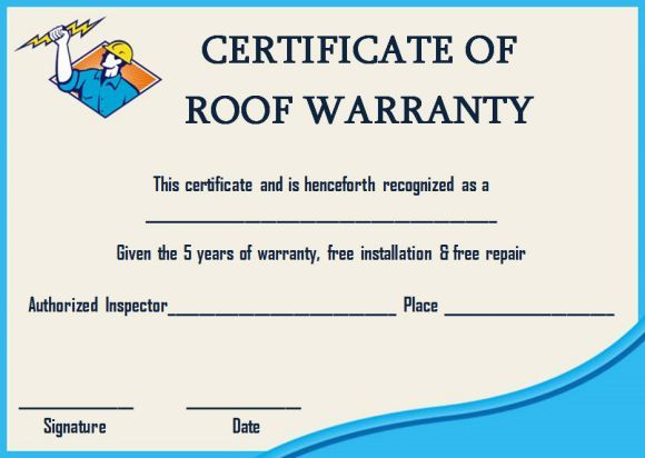 Roofing Warranty Certificate Templates Word | Certificate pertaining to Unique Roof Certification Template