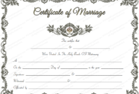Royal Marriage Certificate Template – For Word with regard to Unique Marriage Certificate Editable Templates