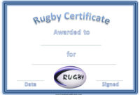Rugby Certificates With A Blue And White Rugby Ball intended for Quality Rugby Certificate Template