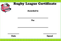Rugby League Certificate Templates – Mutil with Fresh Rugby League Certificate Templates