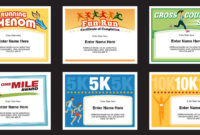 Running Certificates Templates | Runner Awards Cross Country with Unique 5K Race Certificate Templates