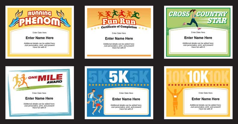 Running Certificates Templates | Runner Awards Cross Country within Best Running Certificate Templates