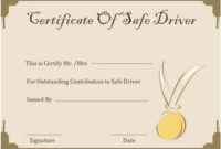 Safe Driver Certificates | Certificate Templates, Printable in Safe Driving Certificate Template