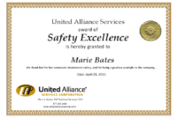Safety Recognition Certificate Template (2) – Templates with regard to Quality Safety Recognition Certificate Template