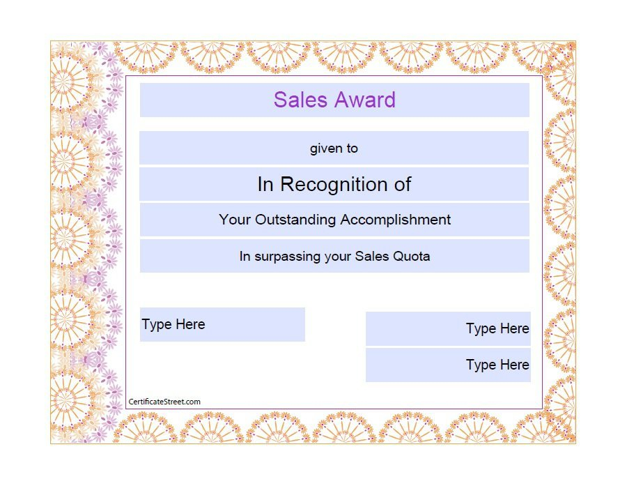 Sales Certificate Template (6) | Professional Templates with Best Sales Certificate Template