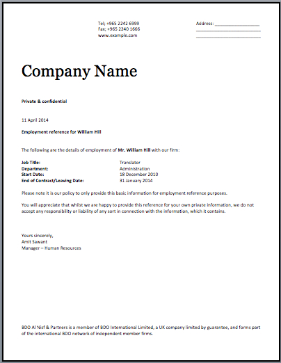 Sample Certificate Employment Template | Word Template with Sample Certificate Employment Template