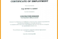 Sample Certificate Of Employment Sample Certificate for Template Of Certificate Of Employment