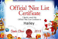 Santa Nice List Certificate | Nice List Certificate within New Santas Nice List Certificate Template Free