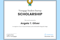 Scholarship Certificate throughout Scholarship Certificate Template