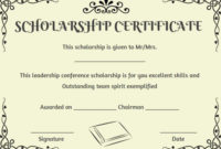 Scholarship Recipient Certificate Template | Certificate inside Scholarship Certificate Template