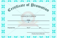 School Promotion Certificate Template | Graduation in Grade Promotion Certificate Template Printable