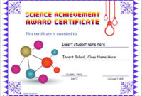 Science Achievement Award Certificates | Word & Excel Templates for Fresh Science Achievement Award Certificate Templates