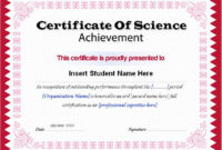 Science Achievement Award Certificates | Word & Excel Templates inside Science Achievement Award Certificate Templates