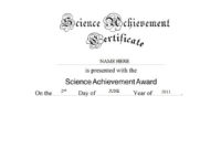 Science Achievement Certificate Free Templates Clip Art within New Science Achievement Certificate Templates