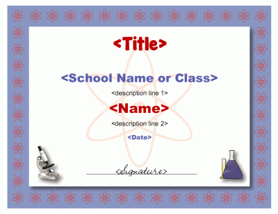 Science Certificate Template with Science Award Certificate Templates