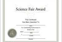 Science Fair Award Printable Certificate | Science Fair with Science Fair Certificate Templates